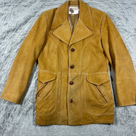 Vintage 70s Soft Leather Jacket Womens 38 Medium Tan Silton California Boho - Picture 1 of 16